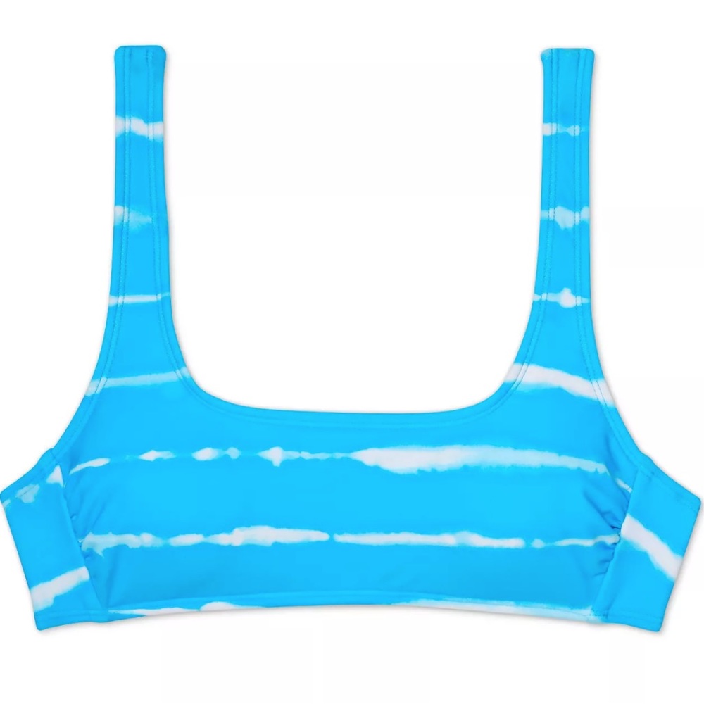 Blue tie die xhilartion bikini top